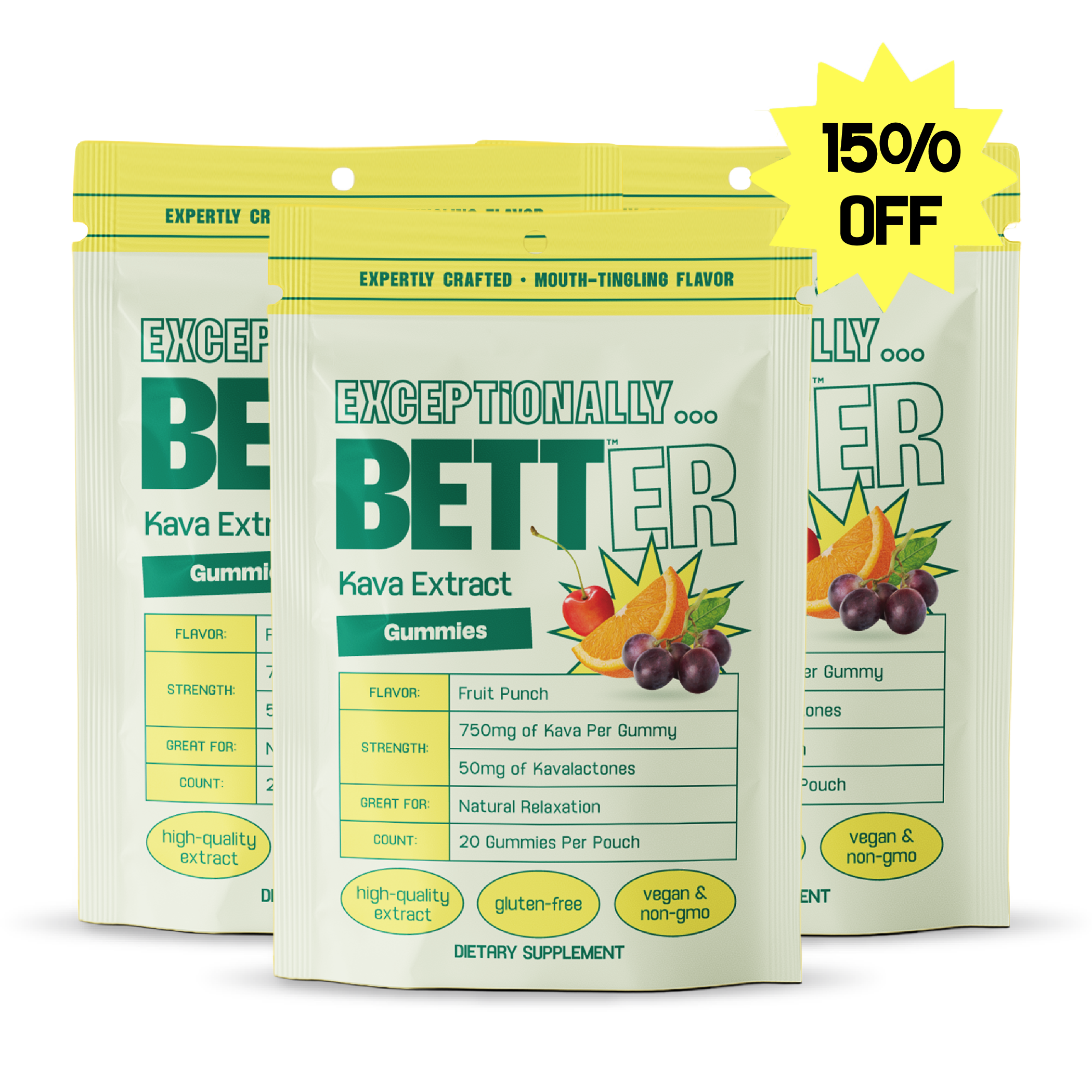 Natural Calm Kava Gummies - Fruit Punch