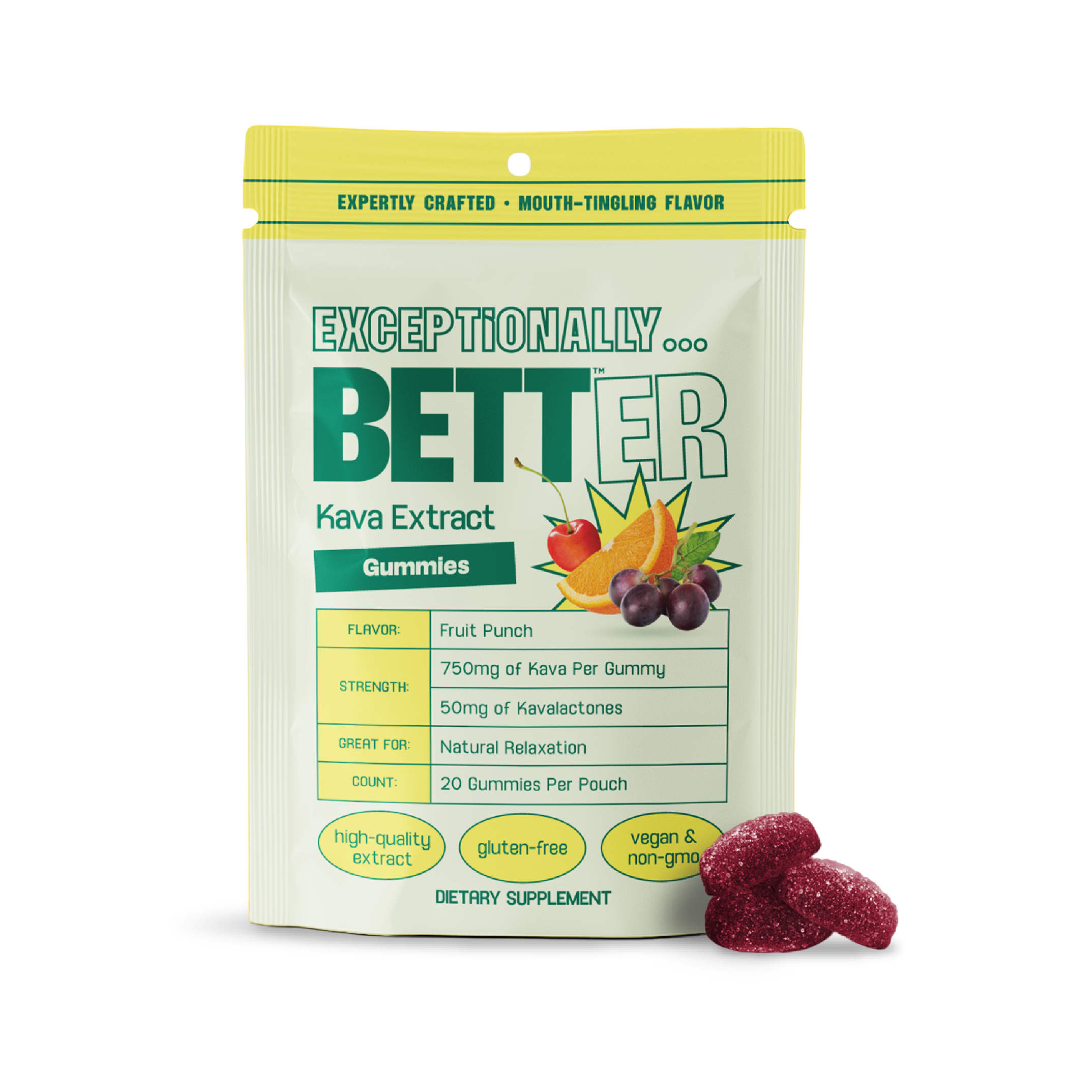 Natural Calm Kava Gummies - Fruit Punch