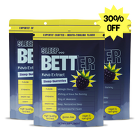 SLEEP BETTER Kava Extract Sleep Gummies packaging with three pouches and yellow 30% OFF badge